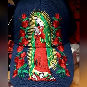 Virgin Mary Embroidered BaseBall Cap (Red/Blue)